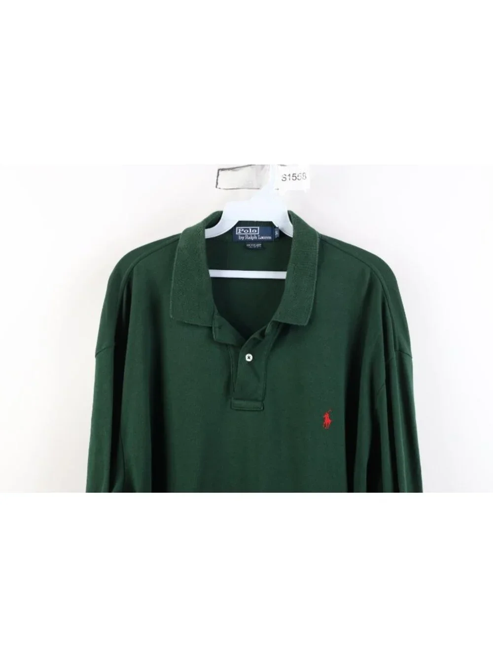 Vintage 90s Ralph Lauren Mens XL Soft Cotton Knit Long Sleeve Rugby Polo Green